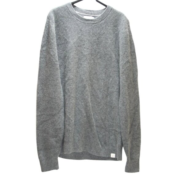 Blake Shelton x Lands End Mens Large Tall Gray 100% Cashmere Waffle Knit Sweater - Picture 1 of 8